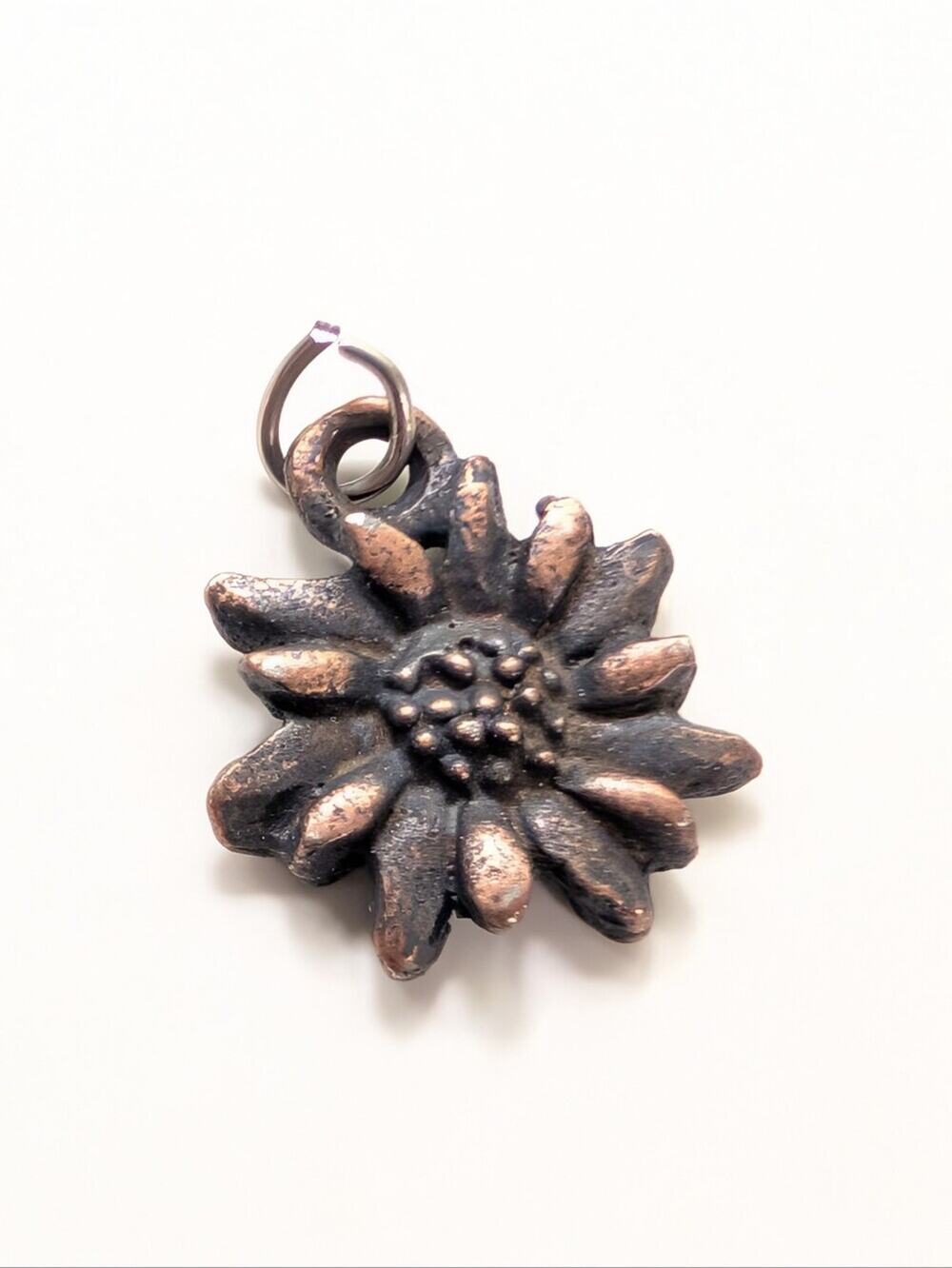 Vintage Bronze Bohemian Style Sunflower Daisy Mini Pendant Bracelet Charm